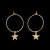 Trendy Five-Point Star Hoop Earrings with Large Pendants