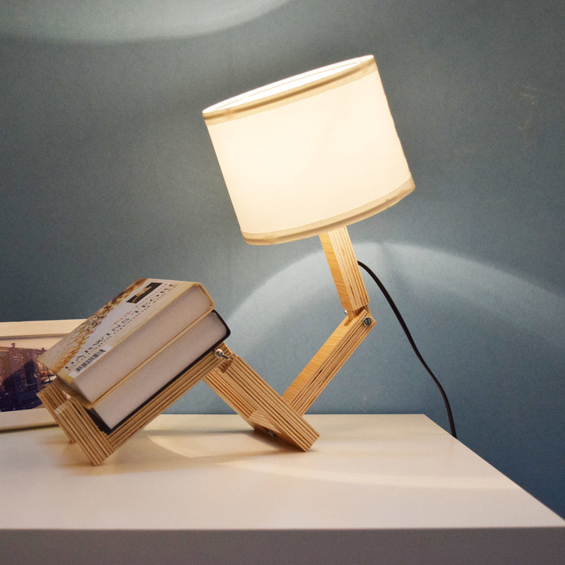 Wooden adjustable desk lamp from Lumera Store, featuring a sleek design perfect for bedroom decor and task lighting.